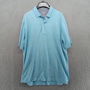 johnnie-O Shirt Mens Large Blue Heather Performance Tech Modal Coastal Surf Polo
